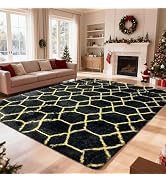 8x10 Fluffy Area Rugs for Living Room,Shag Area Rug for Bedroom,Geometric Soft Fuzzy Rug Non-Shed...