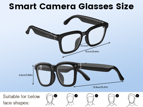 Faifxo Smart Camera Glasses with 1080P Video Recording, Translation Bluetooth Sunglasses