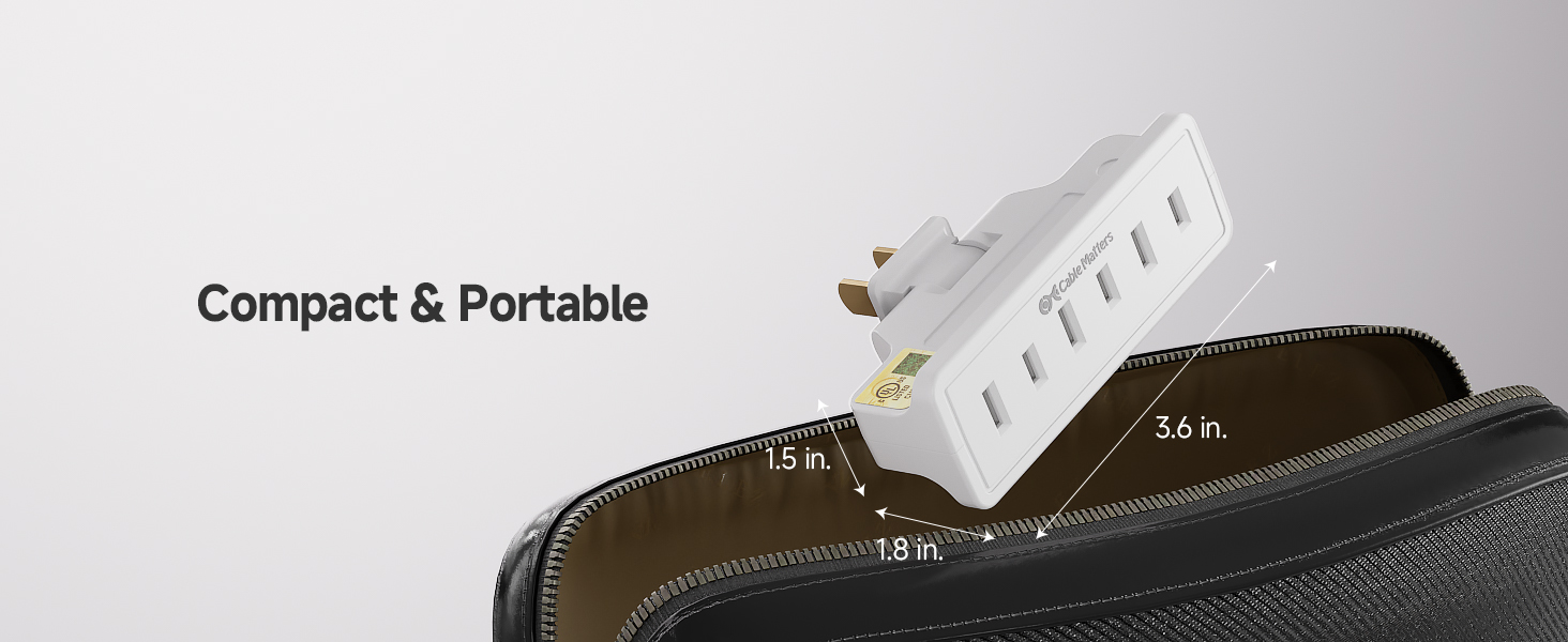 2-Prong 3-Outlet Swivel Wall Tap