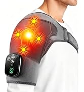 Cordless Shoulder Heating Pad with Massage for Pain Relief Deep Tissue | Enlarged Shoulder Massag...