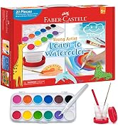 Faber-Castell Young Artist Learn to Watercolor - Watercolor Paint Set for Kids Ages 5+, Kid-frien...