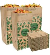 YOUEON 10 Pack 30 Gallon Leaf Bags Brown Paper, 2-Ply Heavy Duty Lawn and Refuse Bags, Yard Waste...