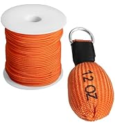 TGrasol Arborist Throw Line Kit, 196ft Paracord Rope & 12oz Throw Bag, 3mm Smooth-Glide 100% Poly...