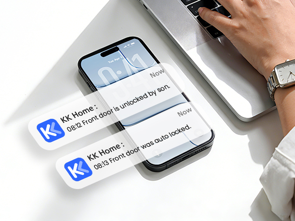Get real-time alerts whenever your door is locked or unlocked, so you know what’s happening at home