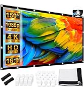 Projector Screen 150 Inch, LEORFI Portable Projector Screen Outdoor 16:9 HD 4K, Washable Foldable...
