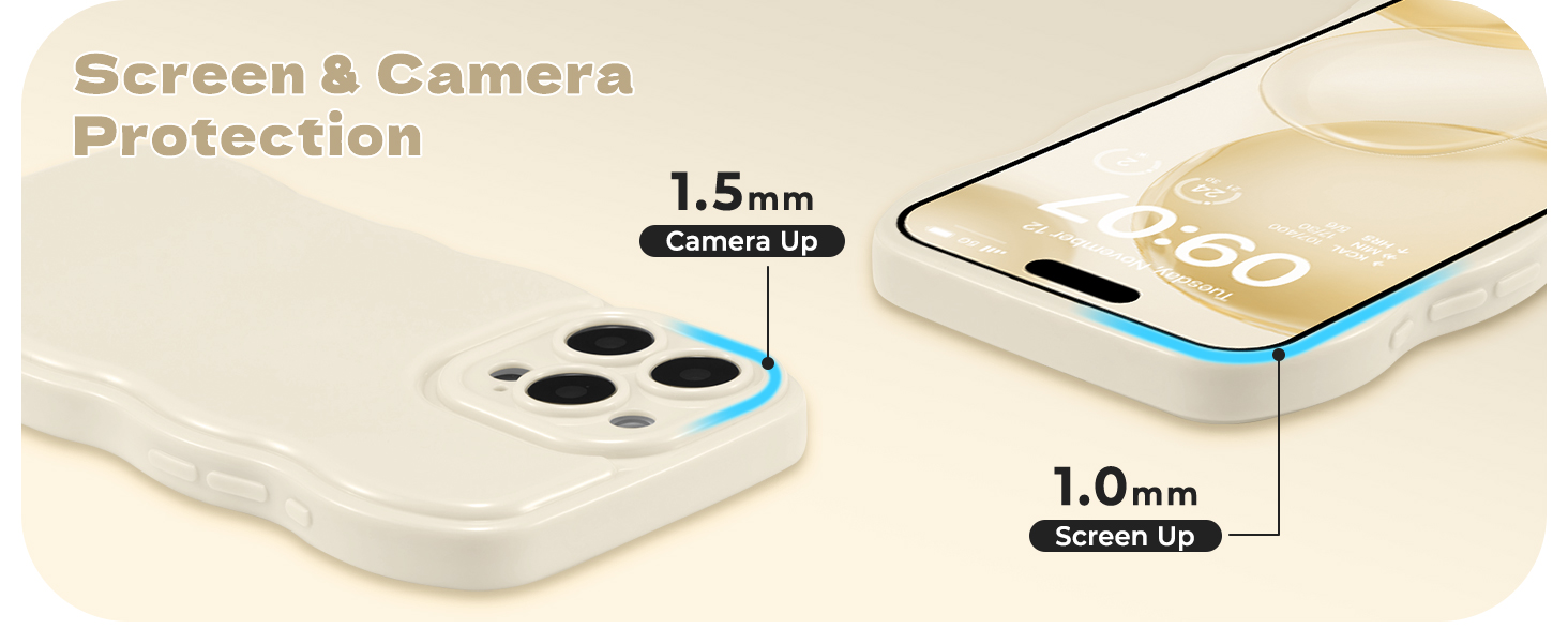 wave frame case wavy cute case beige case girly case Aesthetic Phone Case slim case thin case