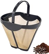 Coffee Permanent Filter for Ninja CFP Dual Brew Models, Reusable Gold Tone Coffee Filter Basket C...