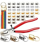 Bemaka 41Pcs Key Fob Hardware 1 Inch, Keychain Hardware Set, 4 Colors Keychain Making Kit with Gl...
