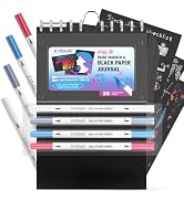 joibabe Black Paper Sketchbook Set:5.5" x 8.5" 100GSM Aicd-free 35 Sheets Black Paper Sketchbook ...