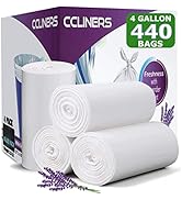 CCLINERS 4 Gallon Trash Bag Lavender Scented (440 Count) Small Bathroom Garbage Bags Wastebasket ...