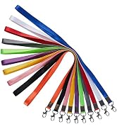 YOUOWO Lanyard for keys 10 Pack Neck Office white lanyards Colors Royal Blue Black Apple green re...