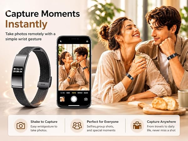 Smartwatch with shake-to-camera function to capture every moment