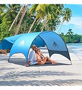 Beach Tent - Beach Shade Canopy Compact Fold (16.9x3.9?), Own Patent, 360° Ventilation, Large Sid...