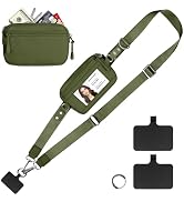 OIAWH Clip and Go Strap for Phone with Wallet Crossbody, Adjustable & Detachable Phone Lanyard wi...