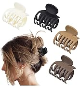 DEEKA Double Row Teeth Hair Clips Small Claw Clips for Thin Hair 4 Pack 1.6" Medium Matte Non-sli...