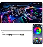 Jushope Interior Car LED Strip Lights, USB Car Ambient Lighting (2 in 1) | Dynamic Dream-color Ch...