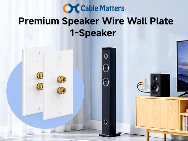 Cable Matters speaker wall plates for home theater stereo speaker wiring