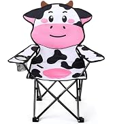 KABOER Kids Outdoor Folding Lawn and Camping Chair with Cup Holder and Carrying Bag, Children's C...
