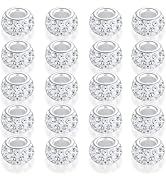 NUKAYAI 120Pcs Large Hole Beads Rhinestone European Beads for Bracelet Jewelry Making 12mm Diamon...