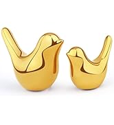 LAIDANLA Small Birds Statues Golden Modern Style Home Decor Birds Small Animal Sculpture for Livi...
