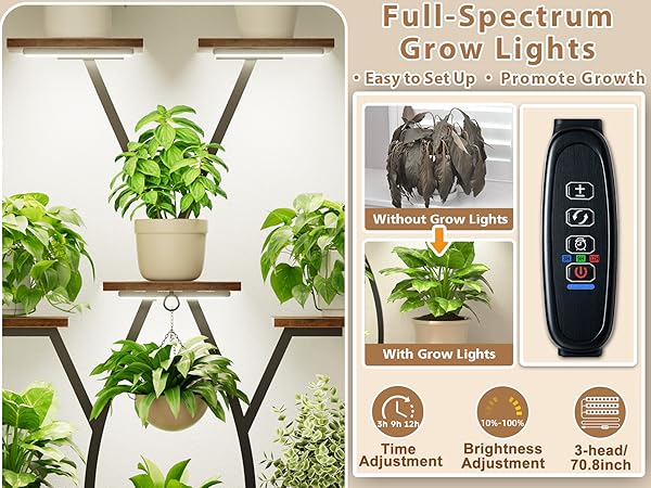 Plant Stand Indoor with Grow Lights for promoting healthy growth of indoor plants