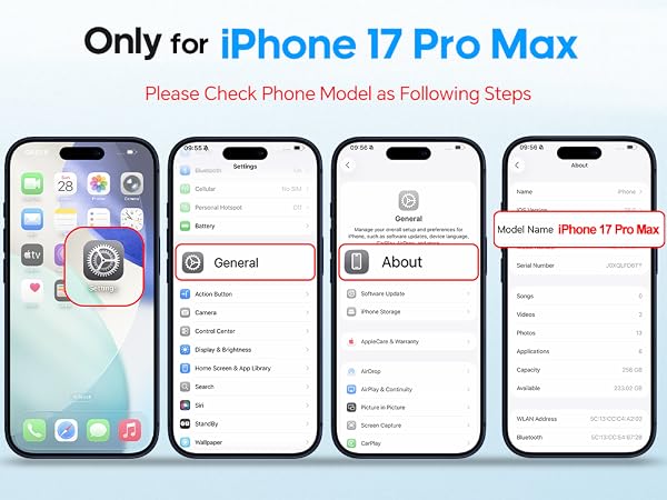 TUCCH Wallet Case for iPhone 17 Pro Max (6.9") 2025, RFID Blocking 4 Card Holders | Kickstand