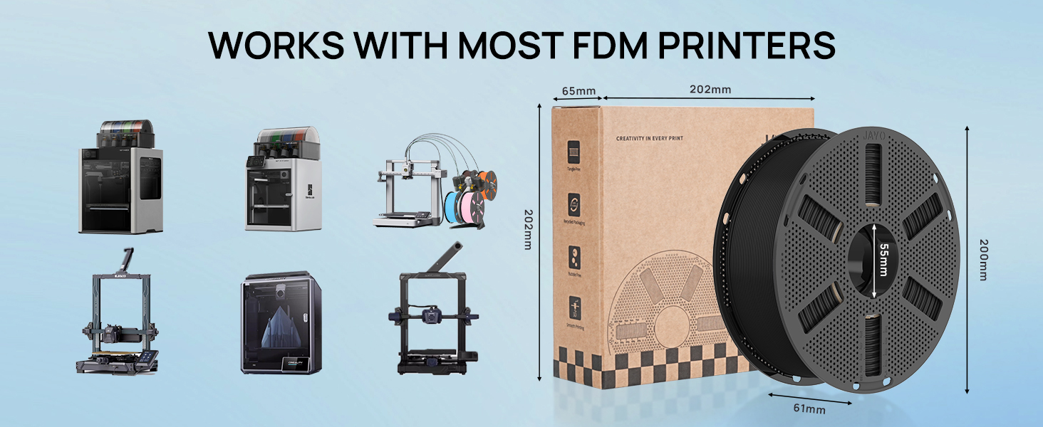 JAYO PLA 3D Printer Filament, PLA Filament 1.75mm