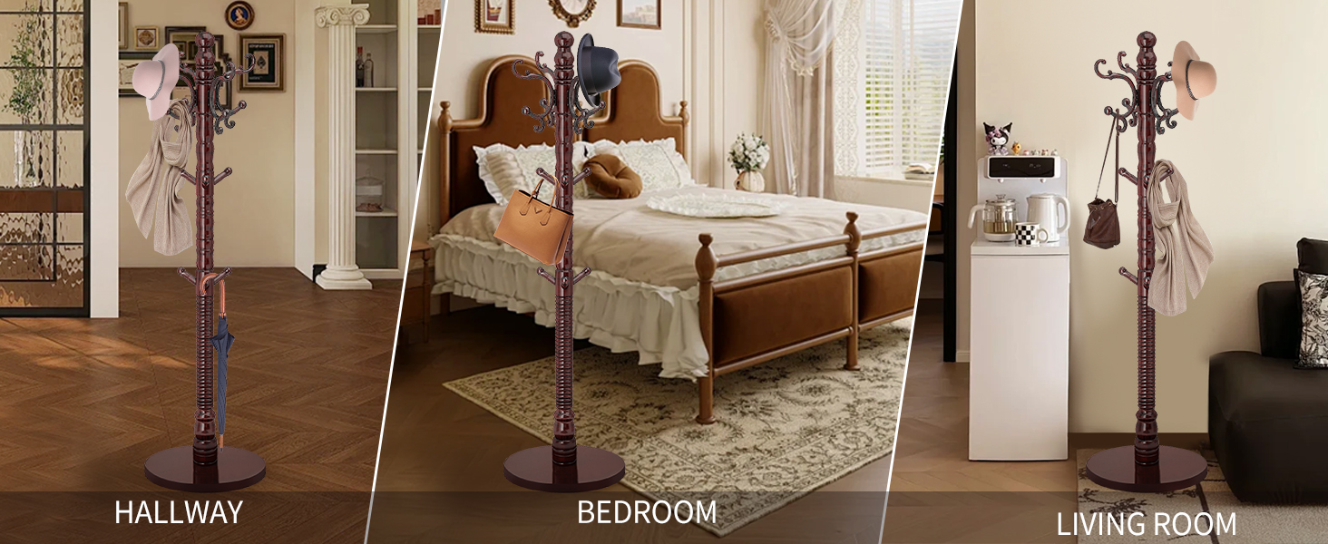 wooden coat rack