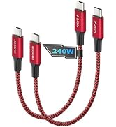 Moorami 2-Pack 1ft Short 240W USB C to USB C Cable, 12-inch PD 3.1 Fast Charging Cord Compatible ...