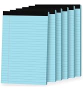 Ciphyfee 6pcs Small Note Pads, Blue Notepads 5x8 College Ruled Notebook, Writing Pads 5 x 8, Lega...