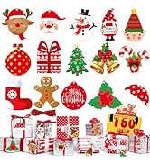 Cute Cartoon 150 Pcs Christmas Gift Tags with 32 Feet String Attached Holiday Name Tag Labels for...