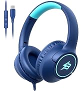 Kids Headphones Wired with USB C Plug, 85/94 dB Volume Limit Foldable USB Type C Headphones for K...
