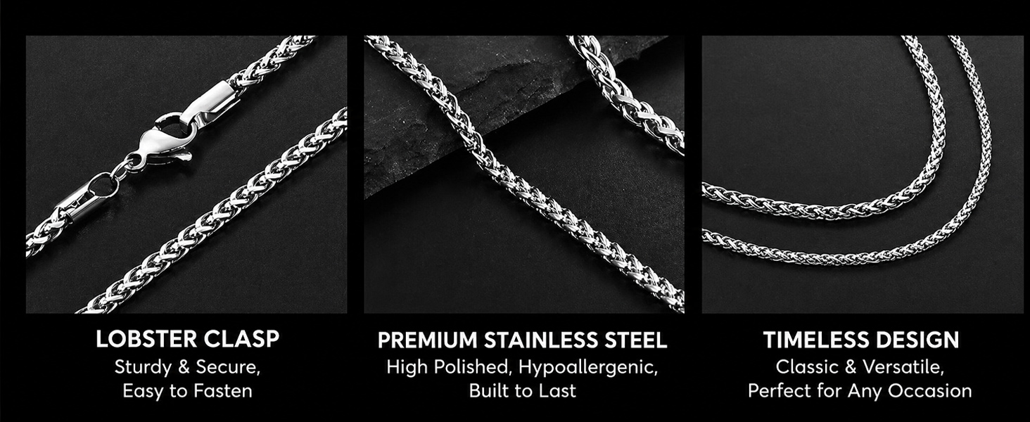wheat chain necklace men