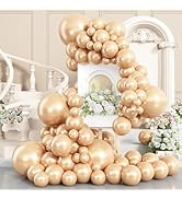 Pearl Nude Double-Stuffed Balloons Arch Garland Kit, 60 Pack 18/12/10/5 Inch Different Size Pearl...