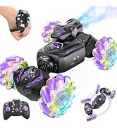 FDCTR Gesture Sensing Remote Control Car, 4WD RC Stunt Car with Lights, Music & Spray, Hand Contr...