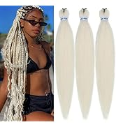 Platinum Blonde Braiding Hair Pre Stretched Braids Hair Extension 26 Inch for Braiding(Pack of 3)