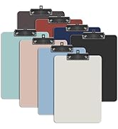 Ysenchan Plastic Clipboard, 8 Pack Colorful Clip Boards with Metal Clip, 12.5 x 9 Inch Hangable L...