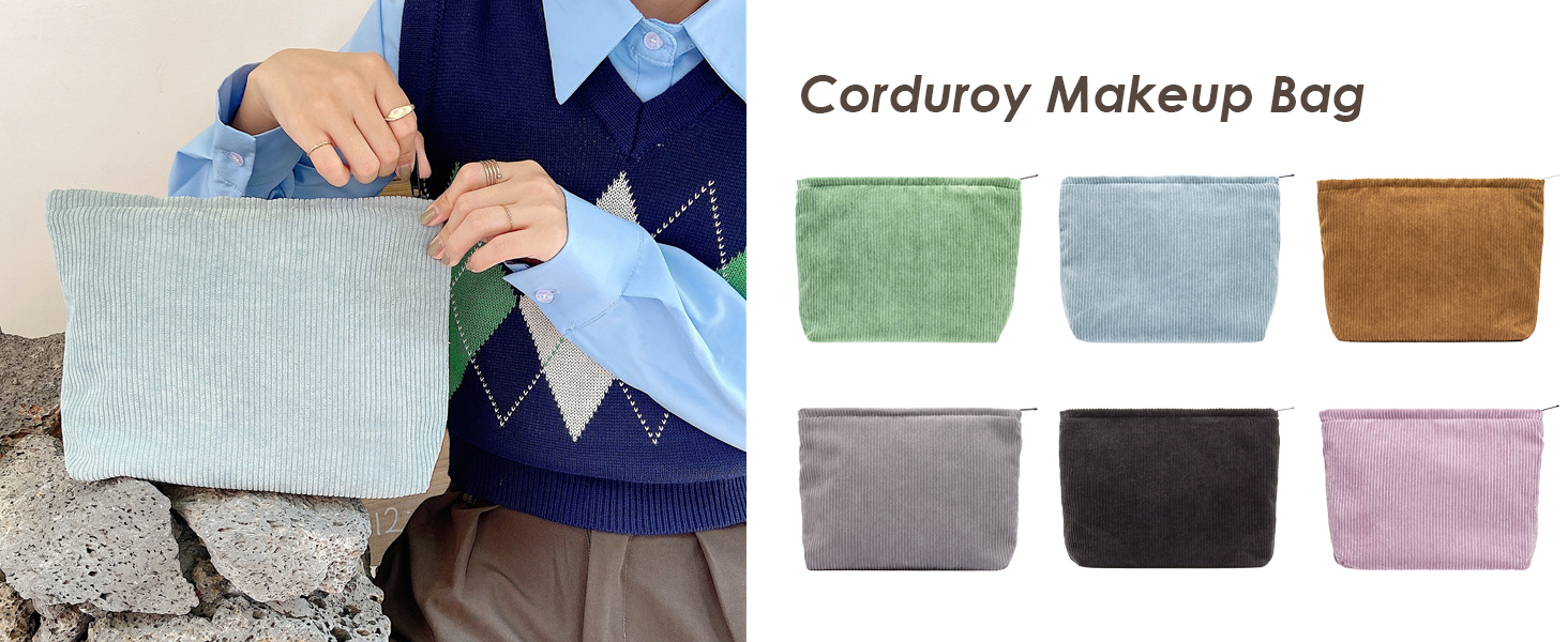 corduroy makeup bag