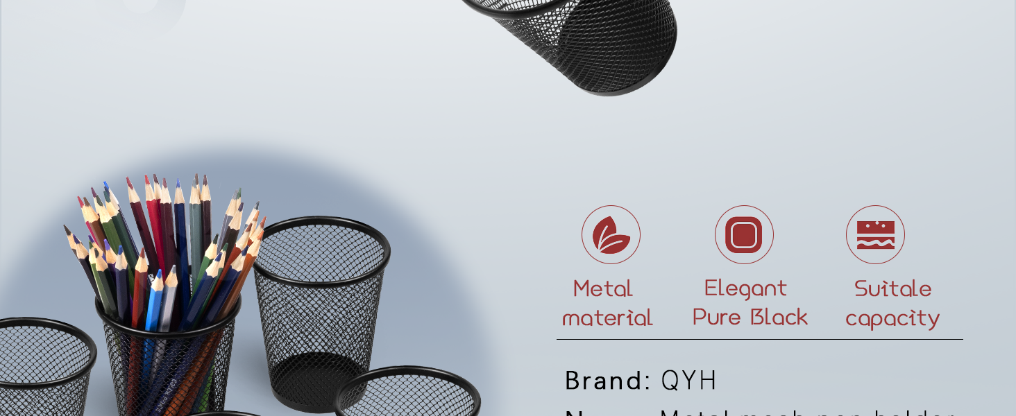Metal mesh pen holder
