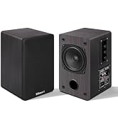 Elimavi Powered Bookshelf Speakers for Record Players, RCA Input, Walnut | Vinyl Speaker with 4" ...