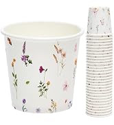 Crisky 300 Pack Paper Bathroom Cups 3oz Disposable, Elegant Design Floral Small Mouthwash, Hot/Co...