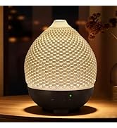 Essential Oils Diffuser Ceramic 250ml - Ultrasonic Aromatherapy Diffuser 3D Printing Dome, Cool M...