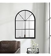 ZMYCZ Wall Mounted Mirror, Arched Bathroom Mirror, Farmhouse Window Mirror for Wall, Arched Top M...