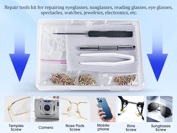 Gold Eyeglass Repair Tool Kit for Glasses Sunglasses Watch Clock Repair