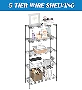 guan river 5 tier 600lbs Storage Rack Heavy Duty black Adjustable 36"L x 14"W x 72"H