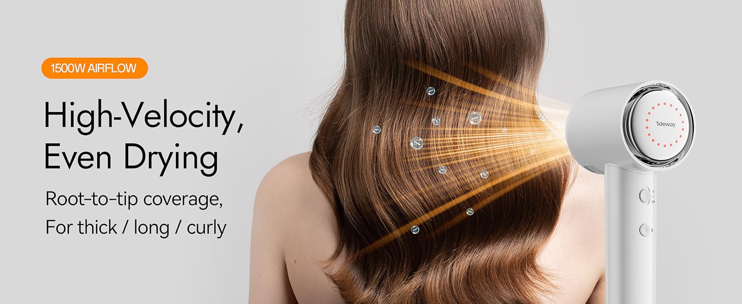 Heatmap overlay showing even airflow on hair