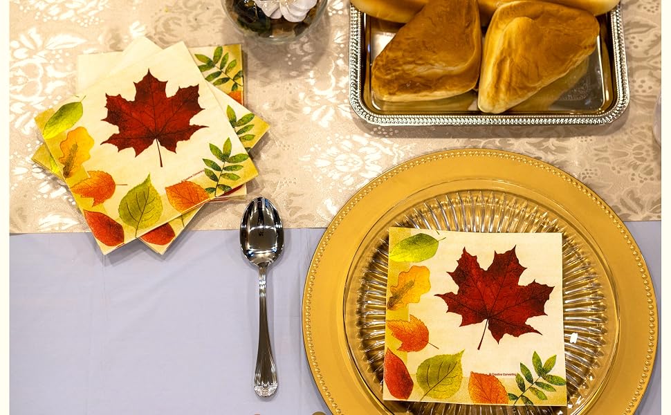 fall napkin setting
