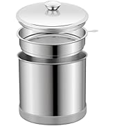 Ohtomber 1.2L Bacon Grease Saver Container with Fine Mesh Strainer and Non-slip Silicone, Cooking...