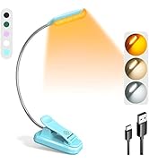 Glocusent Willow Book Light for Reading in Bed, 10LED Bright Reading Light, 3 Colors & 3 Brightne...
