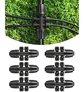 Landtouch 6 Pack Drip Irrigation Parts, Quick Connect 6-Way Fittings, 1/2" to 1/4" Tubing Splitte...